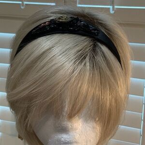 Chic Black Headband with Gold Detail